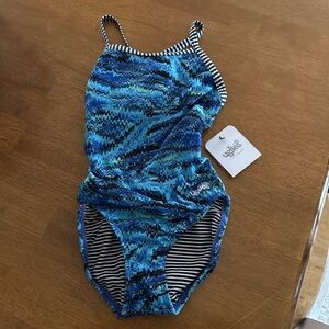 Dolfin Uglies Blue Wave Print One-Piece Swimsuit